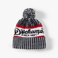Bonnet en tricot chaud d'hiver personnalisé avec pompon, style à revers, logo brodé, lettres jacquard, unisexe, homme, femme