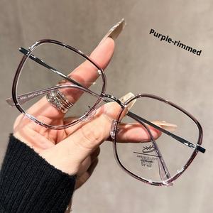 新大型無地ユニセックスファッショナブルフルフレーム軽量アンチブルーライトリーディングメガネダイヤモンドフェイス形状近接サイト - Product Image 1