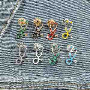 Hospital <b>Hat</b> <b>Pin</b> Badges Design Enamel Lapel <b>Pin</b> Coat Brooch Accessories Badge Doctor Nurse Medical Stethoscope <b>Pins</b> - Product Image 2