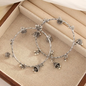 Fine Jewelry <b>Sets</b> Kashmiri Women's Fashion Retro Ethnic Style Bell 2-Piece Zinc Alloy Creative Personality Charm <b>Bracelet</b> <b>Set</b> - Product Image 3