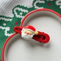 XINGXIN Pince à cheveux en résine faite à la main pour enfants, motif dessin animé de Noël, accessoires capillaires de Noël en forme de Père Noël, bec de canard