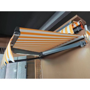 Toldo Retráctil Manual de Aleación de Aluminio <span class=keywords><strong>con</strong></span> <span class=keywords><strong>Lona</strong></span> de Poliéster Anti-UV, Toldo Extensible para Ventana y <span class=keywords><strong>Terraza</strong></span> <span class=keywords><strong>con</strong></span> Cubierta Extraíble - Product Image 6