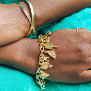 Abalorio <span class=keywords><strong>de</strong></span> maná comida brillante sin deslustre 18K chapado en oro <span class=keywords><strong>de</strong></span> acero inoxidable Mini Donut Pizza helado joyería encantos para DIY - Product Image 2