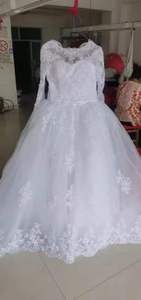 2025 Custom Made Elegant Princess Long Sleeves Ball Gown Wedding Dresses Lace <b>Appliques</b> Plus Size Muslim Bridal Wedding Gowns - Product Image 4