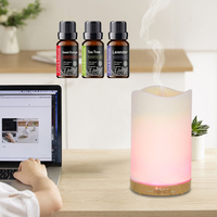 Machine d'aromathérapie à bougie simulée électrique unique Humidificateur d'air domestique Diffuseur d'huiles essentielles avec veilleuse LED