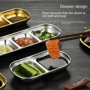 韓国製エコフレンドリー磨き上げ長方形304ステンレス鋼ソース・スナック皿調味料皿カスタムパターンキッチン - Product Image 3