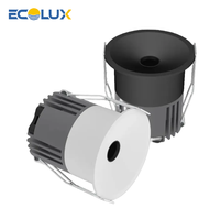 Ecolux 5W 7W 10W 12W Projecteurs LED Cob encastrés Corps en aluminium pour magasin commercial de vêtements de salle de bain