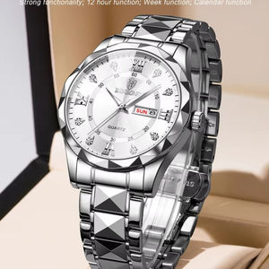 Montre de mode populaire Binbond 2521 à quartz, étanche, avec fonction lumineuse, pour homme, date, en acier inoxydable, bracelet - Product Image 5