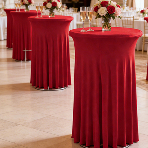 Nappe Ronde Lavable en <span class=keywords><strong>Tissu</strong></span> Polyester en Gros – Housses de Table Rondes en <span class=keywords><strong>Lin</strong></span> pour Événements - Product Image 3