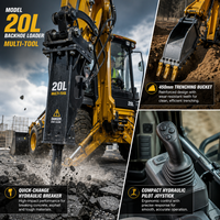 Backhoe Loader Konstruksi Serbaguna 20L dengan Bucket Excavator Belakang 0,04m3