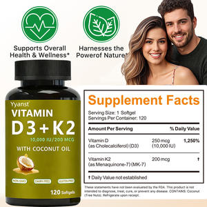 Cápsulas de Gel Suave Multivitamínicas para Adultos OEM/ODM con Vitamina D3+K2 y Aceite de Coco para la Salud Ósea y el Apoyo Inmunológico, 120 Cápsulas/Botella - Product Image 3
