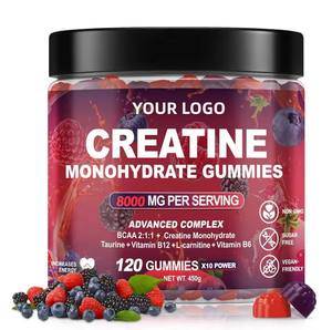 Gomitas de Creatina Monohidrato, Suplemento Herbal Deportivo Pre-Entrenamiento para el Desarrollo Muscular con BCAA - Product Image 1