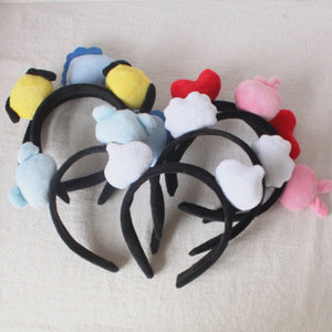 Serre-tête large en peluche mignon pour filles, accessoire de fête K-pop personnalisé pour groupes d'idoles, pince à cheveux pour le lavage du visage, serre-têtes de concert K-pop - Product Image 4