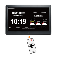 Pabrik Shenzhen murah 10.1 ''Lcd WiFi Digital Analog jam penghisap obat pengingat jam Alarm dengan perkiraan cuaca
