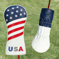 Housse de tête de club de golf OEM de haute qualité, imperméable et personnalisée, avec fermeture magnétique pour Driver/3 Wood/Hybride, en cuir PU avec logo brodé