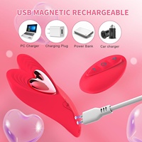 Tragbarer Slip-Vibrator mit App-Fernbedienung, Herz-Schmetterling Klitoris G-Punkt Vibrator mit Starkem Magnetclip 10 Vibrationsmodi