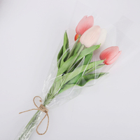 Petit sac d'emballage transparent en plastique pour bouquet de fleurs blanc personnalisé lettre anglaise Cpp Bopp Opp sac de cône de fleur recyclable