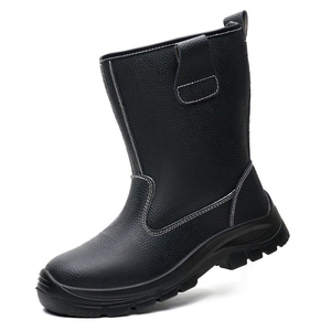 DSF53 <b>Black</b> Leather Safety <b>Work</b> <b>Boots</b> Waterproof Durable Anti Puncture Sole All Seasons Protection - Product Image 4