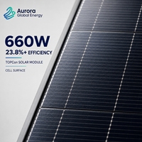 Panneau solaire photovoltaïque double vitrage haute transmission 660W, conception bifaciale, augmentation de la puissance, solution de production d'énergie solaire pour les zones désertiques