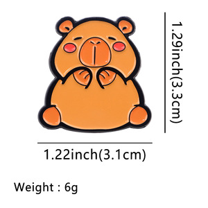 Insignias personalizadas broche de carpincho de dibujos animados lindo creativo <span class=keywords><strong>caqui</strong></span> Barra globo medalla esmalte solapa Pin - Product Image 2