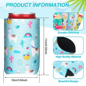 Fundas Enfriadoras de Latas de Cerveza para Playa, Diseño Hawaiano, Reutilizables, Divertidas, para Bebidas y Refrescos de Verano - Product Image 3