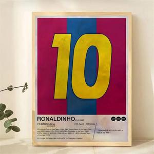 Affiche rétro de numéros de maillots de footballeurs célèbres, tableau sur toile, peinture murale de sport de <span class=keywords><strong>football</strong></span>, décoration intérieure, impression pour salon - Product Image 1