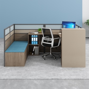 Escritorio de oficina de madera en forma de L, elegante y moderno, mesa de trabajo práctica para el personal - Product Image 2