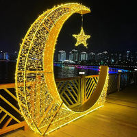 Lumières décoratives LED imperméables IP65 pour l'extérieur, Ramadan Moubarak, motifs en forme de croissant de lune, jardins, places urbaines, décorations de festivals