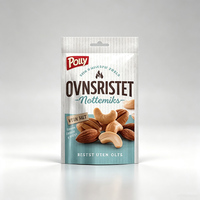 Sachet Doypack 13cm(L)*18cm(l)*6cm(D), 110 microns, capacité 150g pour emballage alimentaire de noix mélangées, impression personnalisée disponible