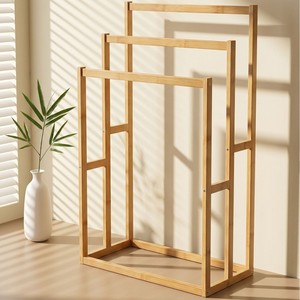 Bamboo floor-standing coat <b>rack</b> for bedroom, simple household <b>clothes</b> <b>rack</b>, balcony <b>clothes</b> drying <b>rack</b>, living room bamboo - Product Image 3