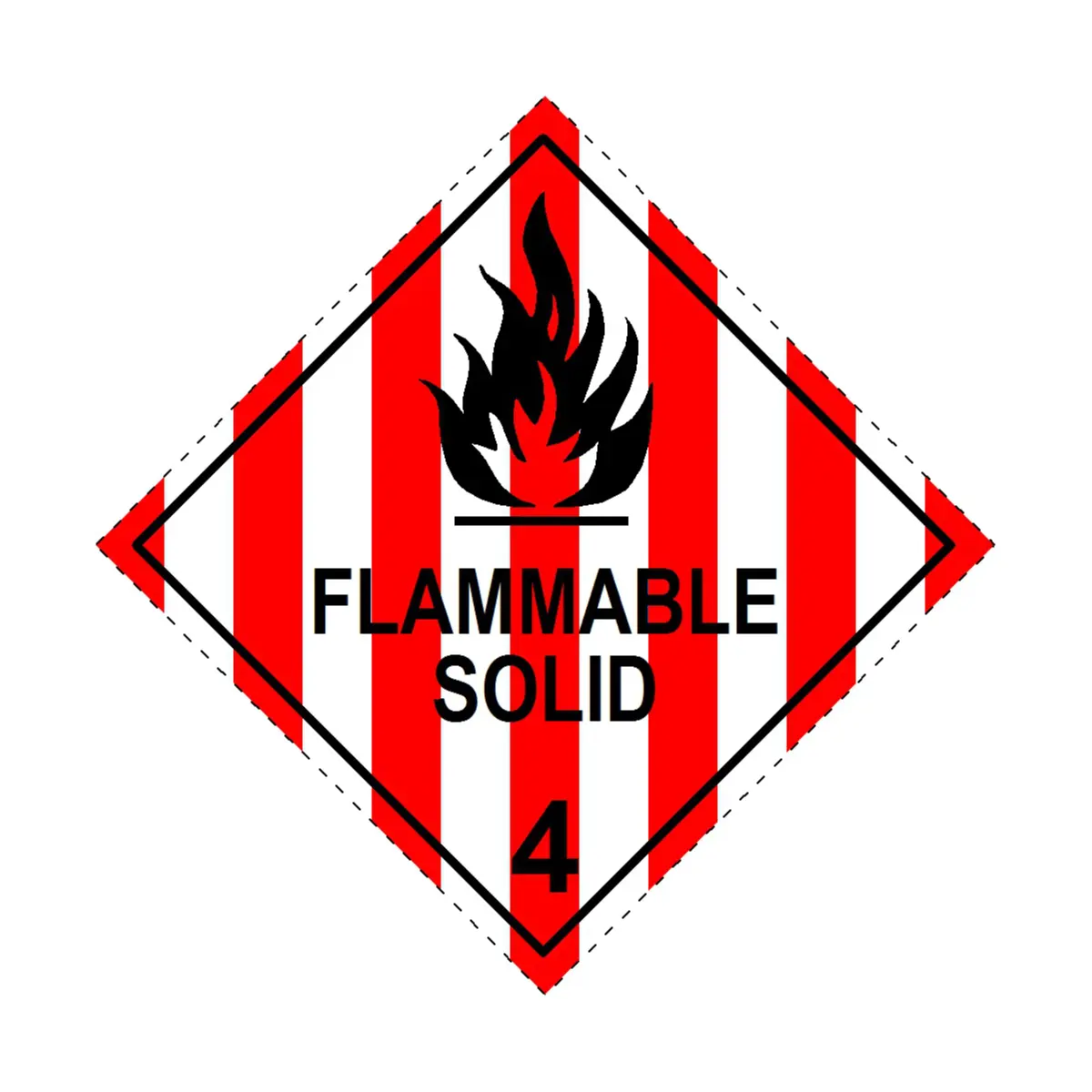 Materiais Perigosos Placards Classe 4 Etiqueta Sólidos Inflamáveis