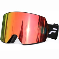 Lunettes de ski unisexes polarisées Full HD Lentille polarisée par miroir Lunettes de sports de neige monture en PC Lunettes de snowboard personnalisées en gros