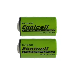 1/2aa ER14250 lithium battery ER14250 3.6V Li-SOCL2 ER14250H Lithium Battery For Meter