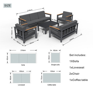 Balcón Diseño reclinable Rattan <span class=keywords><strong>Exterior</strong></span> sofá sin brazos 6 piezas sofá de esquina de mimbre para gran fiesta familiar - Product Image 5