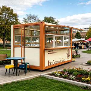 Remorque alimentaire électrique robuste et remorquable, entièrement équipée de cuisines, pour événements commerciaux et utilisation comme kiosque de restauration de rue - Product Image 1