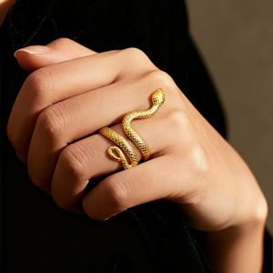 Anillo de Acero Inoxidable con Forma de Serpiente, Diseño Abierto, Joyería de Moda Unisex, Regalo - Product Image 1