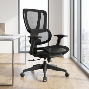 Chaise de <span class=keywords><strong>bureau</strong></span> réglable de qualité supérieure pour personnes obèses avec tissu en maille robuste, soutien lombaire et dossier mi-haut - Product Image 6