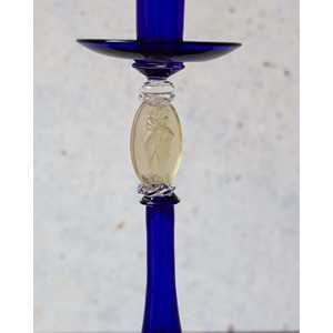 Collectible Blue "Gabbiani" Candlestick with Pure Gold for <b>Wedding</b> <b>Centerpieces</b> & Table Decorations - Product Image 2
