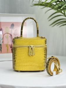 Sac seau personnalisable en cuir de crocodile 100 % authentique – Sac de luxe de créateur 3-en-1 : épaule, bandoulière et poignée supérieure |   Sac à main OEM - Product Image 1