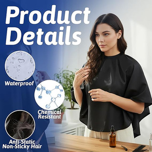 Capes de coiffure écologiques résistantes à l'eau avec logo personnalisé, bavoirs de maquillage, capes de shampoing pour salon de coiffure, tabliers courts de barbier - Product Image 5