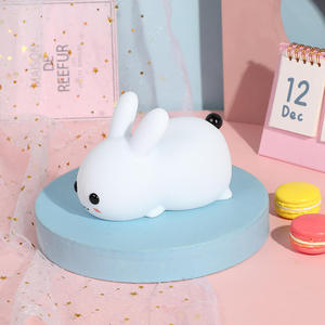 Wholesale Cute Animal Rabbit LED Night <b>Light</b> Soft Silicone Bedroom <b>Lamp</b> USB Rechargeable <b>Lamp</b> for baby Kids home decoration - Product Image 3