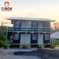 Cbox Maison conteneur modulaire préfabriquée à deux étages pour logement de personnel d'hôtel, de dortoir ou de complexe hôtelier