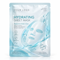 Pochette d'emballage personnalisée pour masques en feuille, sachet plat thermoscellable avec encoche de déchirement pour produits cosmétiques et soins de la peau