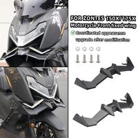 Aileron avant pour moto Zontes 150X 2026, kit de carénage aérodynamique ABS, aileron en fibre de carbone noir, pièces de scooter