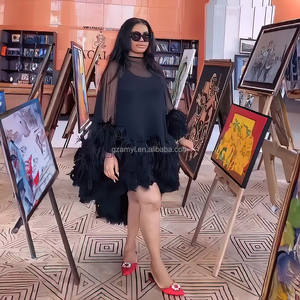 <span class=keywords><strong>Berserk</strong></span> Free Mini vestidos malla gasa ropa mujer Sexy <span class=keywords><strong>2023</strong></span> recién llegados Plume Ankara vestido africano - Product Image 3