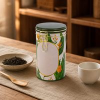 Boîte à thé ronde hermétique personnalisée avec logo imprimé, en fer blanc de qualité alimentaire, pour emballage cadeau de nourriture, café, biscuits