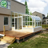 Véranda préfabriquée quatre saisons, structure en aluminium, toit en verre isolé, solarium