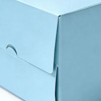 Boîtes à gâteaux en carton bleu écologiques personnalisées avec fenêtre, pour l'emballage de desserts et de pâtisseries d'anniversaire et de fête