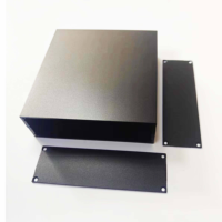 Kit d'encastrement en alliage d'aluminium noir 150*46mm avec 2 plaques d'extrémité, boîtier de projet extrudé, boîtier de carte PCB, longueur personnalisée, IP54