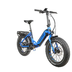 Bicicleta eléctrica plegable con diseño personalizado, llanta ancha, 20 pulgadas, 500w, suministro directo de fábrica